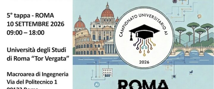 Campionato Universitario AI 2026: il 10 settembre la tappa di Roma a Tor Vergata